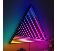 SAYEYBU LED Infinity Mirror Light, 3D Multicolor Tunnel Lamp Mirror Tunnel Light, Cool Art Light for Home Decor, Bedroom, Living Room, Party, Bar and Gaming,Triangle,11.8" / 30 cm