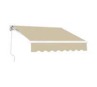 SAYEYBU Manual Retractable Awning, Patio Retractable Awning, Manual Sunshade Shelter, Outdoor Deck Canopy Balcony Awning Cover with Crank Handle, Polyester Aluminum Frame,Beige,4m × 3m