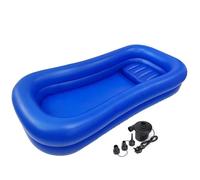 SAYEYBU Medical Inflatable Bathtub, Beside Shower Kit Adults PVC Bathtub with Water Bag Portable Bathtub for the Elderly and Disabled or Injured Patient Bath in Bed,deep blue,A