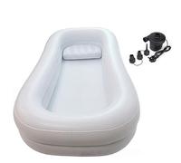 SAYEYBU Medical Inflatable Bathtub, Beside Shower Kit Adults PVC Bathtub with Water Bag Portable Bathtub for the Elderly and Disabled or Injured Patient Bath in Bed,White,A