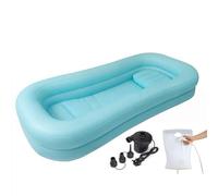 SAYEYBU Medical Inflatable Bathtub, Beside Shower Kit Adults PVC Bathtub with Water Bag Portable Bathtub for the Elderly and Disabled or Injured Patient Bath in Bed,blue,B