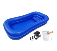 SAYEYBU Medical Inflatable Bathtub, Beside Shower Kit Adults PVC Bathtub with Water Bag Portable Bathtub for the Elderly and Disabled or Injured Patient Bath in Bed,deep blue,B