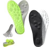SAYEYBU Men Women Memory Foam Insoles with Arch Support Comfort Massage Insoles Replacement Shoe Inserts for Work Boots Running Trainer,black+green,35--36