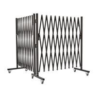 SAYEYBU Metal Expandable Barricade, Folding Scissor Gate, Retractable Fence, Easily Assembled Portable Safety Barrier with Casters, Adjustable Temporary Fence with Latch,Brown,550cm