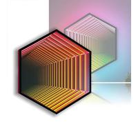SAYEYBU Mirror Tunnel Light, Single Sided LED 3D Night Light with Smart APP and Remote Control, Infinite Tunnel Night Light for Home Decor, Party, Bar and Gaming,Hexagon,27.6" / 70 cm