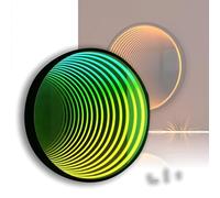 SAYEYBU Mirror Tunnel Light, Single Sided LED 3D Night Light with Smart APP and Remote Control, Infinite Tunnel Night Light for Home Decor, Party, Bar and Gaming,Circle,19.7" / 50 cm