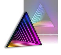 SAYEYBU Mirror Tunnel Light, Single Sided LED 3D Night Light with Smart APP and Remote Control, Infinite Tunnel Night Light for Home Decor, Party, Bar and Gaming,Triangle,11.8" / 30 cm