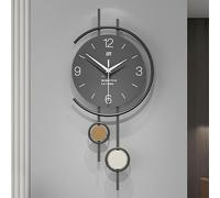 SAYEYBU Modern Wall Clock, Creative Minimalist Metal Frame Decorative Wall Clocks, Mute without Ticking Noises Battery Operated Quartz Clock, Art Decor for Living Room Bedroom,A,35X80CM
