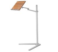 SAYEYBU Multi Angle Adjustable Book Holder, Hands Free Holder with Wooden Pad, Rotated and Lifted Metal Support, 2 Spring Clips for Music, Kitchen, Workplace, Seminar,A