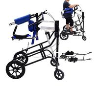 SAYEYBU Multifunctional Rehabilitation Walker with dual brake system, Home Rehabilitation Equipment, Walking Frame with pneumatic/electric Lift, Walker for People with Mobility Difficulties,D