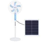 SAYEYBU Oscillating Adjustable Pedestal Fan, Stand Fan, Floor Fan, 3 Speeds with Solar Panel for Indoor, Bedroom, Living Room, Home Office & College Dorm Use,White,A