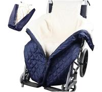 SAYEYBU Outdoor Wheelchair Blanket with Zipper, Lightweight Cosy Fleece Lined Wheelchair Cover, Warm Waterproof Cozy Lap Blanket, for Adults Elderly Leg and Lower Body,Blue
