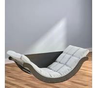 SAYEYBU Oversized Rocking Chair with High Back and PU Cushion, Comfortable Upholstered Rocker Recliner, Lazy Rocking Chair Table for Bedroom, Living Room, Porch, Garden, Balcony and Backyard,gray,A