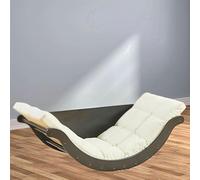 SAYEYBU Oversized Rocking Chair with High Back and PU Cushion, Comfortable Upholstered Rocker Recliner, Lazy Rocking Chair Table for Bedroom, Living Room, Porch, Garden, Balcony and Backyard,white,A