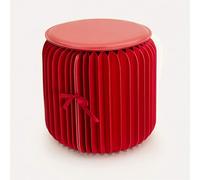 SAYEYBU Paper Folding Stool with Cushion, Accordion Portable Folding Paper tool, Honeycomb Paper Bench, Multifunction Round Foot Stool for Reception Room, Living Room Brow,Red,36 * 44 cm