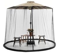 SAYEYBU Patio Umbrella Mosquito Netting, Universal Outdoor Patio Umbrellas Mesh Screen Mosquito Netting, for Garden Camping Market Table Cantilever Offset Umbrella,Black,Canop300x300cm