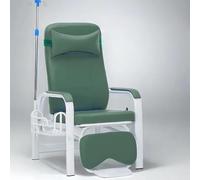 SAYEYBU Phlebotomy Leather Chair, IV Pole 4 Hooks Infusion Chair, Half & Full Reclining Medical Chair with Infusion Rod, Leather Upholstery for Clinic, Hospital, Home Use,Green,reclining type