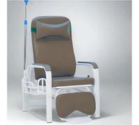 SAYEYBU Phlebotomy Leather Chair, IV Pole 4 Hooks Infusion Chair, Half & Full Reclining Medical Chair with Infusion Rod, Leather Upholstery for Clinic, Hospital, Home Use,Brown,reclining type