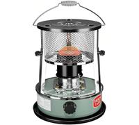 SAYEYBU Portable Kerosene Heater, 2 in 1 Outdoor Camping Portable Camp Tent Heater, with 15-17H Run Time, for Indoor/Outdoor Camping, Garage, Emergency Heating,Green,metal chimney