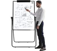 SAYEYBU Portable White Board Easel, Dry Erase Board with Stand, Height Adjustable Magnetic Double Sided, Flip Chart Easel for Classroo, Presentation, Painting,Black,60 * 90cm