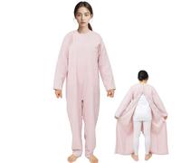 SAYEYBU Premium, Unisex, Cotton, Anti-Strip & Incontinence Onesie/Jumpsuit - Clothing for Alzheimer's and Dementia,Pink,M