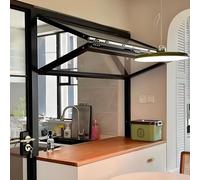 SAYEYBU Reinforced Tempered Glass Serving Window for Food Trucks - Foldable Alloy Design with Lock -5mm Tempered Glass, Ideal Coffee Shop Concession Window,A,WxH:22x24in/56x61cm
