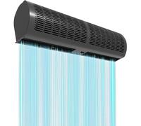 SAYEYBU Remote Control Air Curtain, Energy-saving Air Curtain, Commercial Silent Air Curtain Machine, Wall Mounted Air Curtain, Factory Warehouse Industrial Air Curtain,Black,Remote Control 100cm