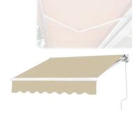 SAYEYBU Retractable Awning, Folding Garden Awning, Manual Crank Balcony Canopy, Outdoor Sun Shade with Fittings and Hand Crank Anti-UV and Waterproof, Aluminum Alloy,Beige,3.5m × 3m