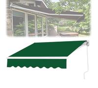 SAYEYBU Retractable Awning, Folding Garden Awning, Manual Crank Balcony Canopy, Outdoor Sun Shade with Fittings and Hand Crank Anti-UV and Waterproof, Aluminum Alloy,Forest Green,3.5m × 3m