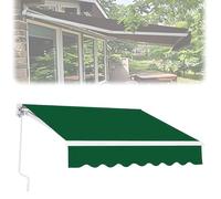 SAYEYBU Retractable Patio Awning, Manual Awning, Manual Crank Sun Shade Canopy, Garden Patio Canopy with UV Protection & Waterproof for Deck, Patio, Outdoor,Forest Green,2.5m × 2m