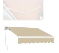 SAYEYBU Retractable Patio Awning, Manual Awning, Manual Crank Sun Shade Canopy, Garden Patio Canopy with UV Protection & Waterproof for Deck, Patio, Outdoor,Beige,4m × 3m