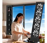 SAYEYBU Retractable Window Exhaust Fan, Silent Ventilation Fan with Stepless Speed Regulation, 2800 RPM, Punch-free Installation for Bedroom, Kitchen, Office, Bathroom,Black,40~45cm