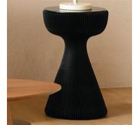SAYEYBU Round End Table, Foldable Paper Side Table with Tempered Glass Top, Paper Coffee Table, Creative Glass Side Table, Small Sofa Bedside Table, Suitable for Bedroom Living Room,Black