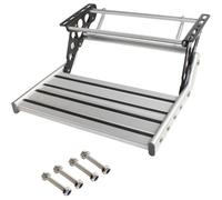 SAYEYBU RV Step, Ladder Step Telescopic Folding, Foldable Aluminum Alloy Camper Steps, 1 Step and 2 Step, Non Slip Design, for RV Camper Van Motorhome Travel Trailer,Single layer