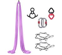 SAYEYBU Sensory Swing Hammock, Anti Gravity Yoga Hanging Chair, Aerial Silks Yoga Swing Fitness Stretch Belt, for Gym Indoor Yoga Studio,06,8M*1.5M
