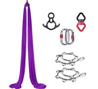 SAYEYBU Sensory Swing Hammock, Anti Gravity Yoga Hanging Chair, Aerial Silks Yoga Swing Fitness Stretch Belt, for Gym Indoor Yoga Studio,04,10M*2.8M