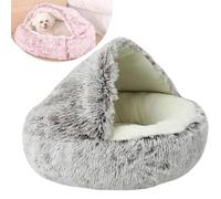 SAYEYBU Shell Shaped Dog Bed, Non Slip Comfortable Bed for Dogs, Shell Bed for Dogs, Plush Fluffy Cozy Shell Bed with Cover, Dog Pouch Bed, Nest Bed Cats,Brown Short Pile,60CM