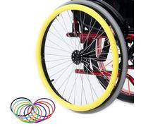 SAYEYBU Silicone Hand Push Cover, Wheelchair Push Rim Covers, 20/22/24 Inch Rear Wheel Sports Wheelchair Cover, Non Slip Wear Resistant Hand Push Cover, Wheelchair Accessories,yellow,24in