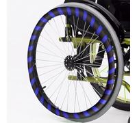 SAYEYBU Silicone Hand Push Cover, Wheelchair Push Rim Covers, 20/22/24 Inch Rear Wheel Sports Wheelchair Cover, Non Slip Wear Resistant Hand Push Cover, Wheelchair Accessories,blue + black,22in