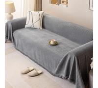 SAYEYBU Sofa Cover for Sectional Sofa, Non Slip Chenille Couch Cover for 3 Cushion Couch Sofa, Pet Protector Dog Furniture Protector, Washable L Shape Couch Cover,Grey,180 * 230cm