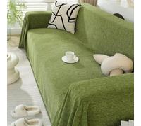 SAYEYBU Sofa Throws Large Reversible Extra Large Throws For Settees Versatile Woven Soft Throw Blanket with Tassels for Settees Couch Sofa Bed Armchair,Green,180 * 420cm