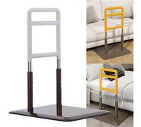 SAYEYBU Stand Assist Aid for Elderly, 14kg Installation Free Bedside Handrail, Floor Standing Bed Guardrail, Height Adjustable, for the Elderly Disabled Pregnant Women,White,With suction cup
