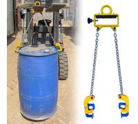 SAYEYBU Steel Lifting Chain Sling 2 Hooks Drum Lifter Crane Forklift Top Hook Drum Lift 2200 lb/1T, for Security Towing and Handling, Barrel Lifting Tool for Workshop Factory,A