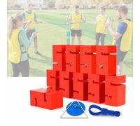 SAYEYBU Team Building Block Tower Game, ABS Stacking Blocks Outdoor Group Activity Game for 5-20 Players, for Corporate Events, School Sports Day, Parties & Family Fun,Red,10PCS
