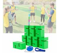 SAYEYBU Team Building Block Tower Game, ABS Stacking Blocks Outdoor Group Activity Game for 5-20 Players, for Corporate Events, School Sports Day, Parties & Family Fun,Green,8PCS