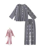 SAYEYBU Tear Away Recovery Suit, Fully Open Disability Set, Paralyzed Bedridden Patient Clothing, Unisex, Clothes for Postoperative Care Fractured Injured Patients,men's gray,L