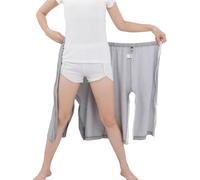 SAYEYBU Unisex Fracture Pants, Bedridden Patient Clothing, Disability Clothing, Zippers Full Open Adult crotchless pants,Shorts,M