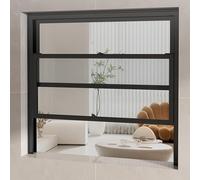 SAYEYBU Vertical Sliding Shed Window, Chicken Coop Window with Tempered Glass & Aluminum Frame, Easy Install Replacement for Barn, Playhouse, Basement or Mobile Home,A,WxH12x37in/30x93cm