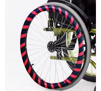 SAYEYBU Wear Resistant Hand Push Ring Protective Cover, 1 Pair Wheelchair Cover, 20/22/24 Inch Silicone Non Slip Wheelchair Push Rim Covers, Rear Wheel Grips Accessories,red + black,22in