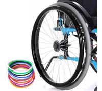 SAYEYBU Wear Resistant Hand Push Ring Protective Cover, 1 Pair Wheelchair Cover, 20/22/24 Inch Silicone Non Slip Wheelchair Push Rim Covers, Rear Wheel Grips Accessories,black,24in